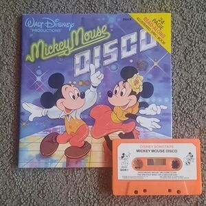 Vintage Disney Mickey Mouse Disco Read Along Book & Cassette